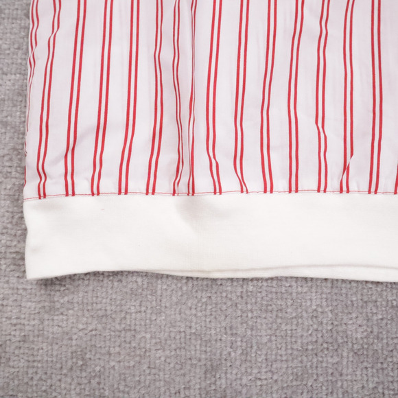 VTG 80s 90s Award Deadstock XL Red White Striped Short Sleeve Collared Shirt - Picture 8 of 10